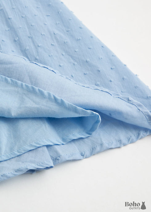 Summer V Neck Blue Mini Dress